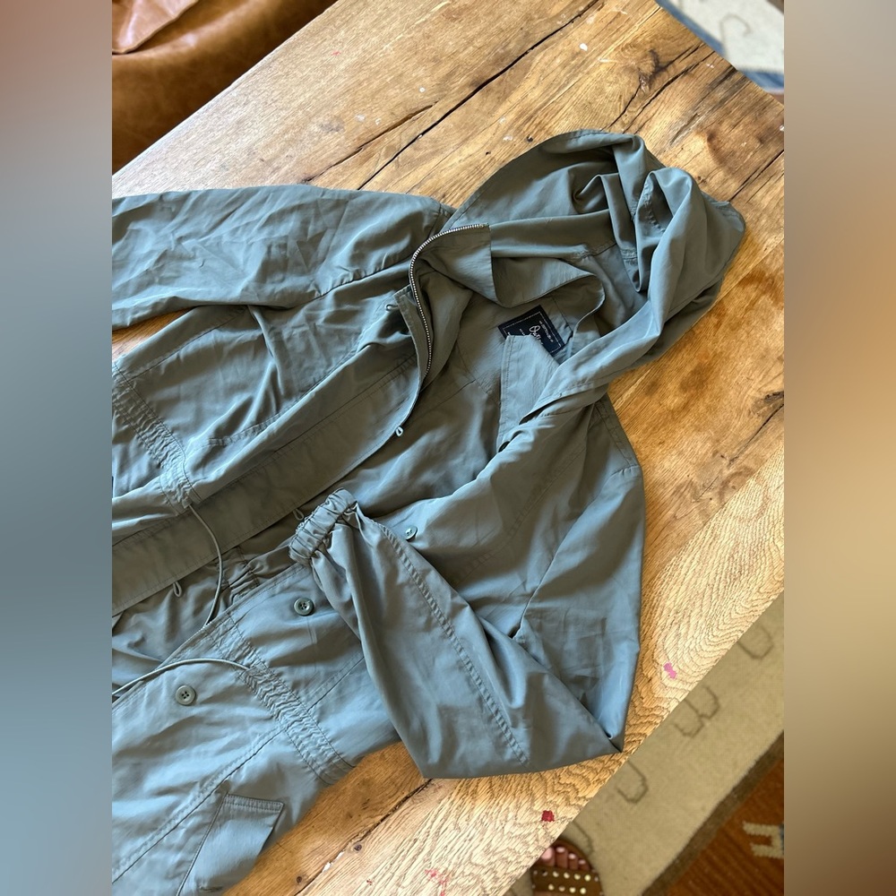 CottonOn Olive Green Jacket trench windbreaker anorak long coat lightweight xs - Picture 4 of 13